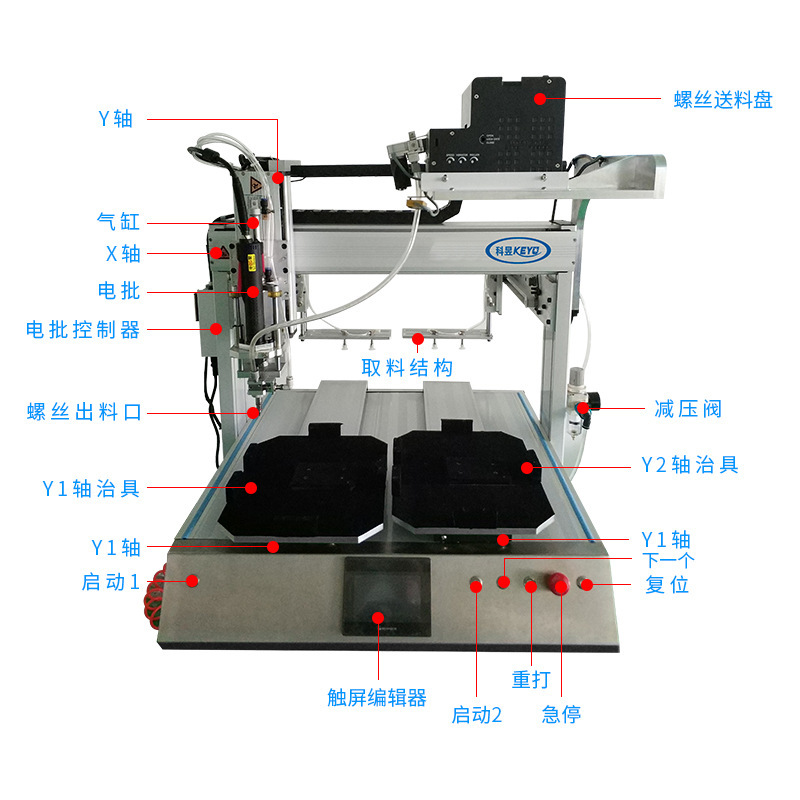 吹氣雙工位全自動(dòng)上螺絲機(jī)